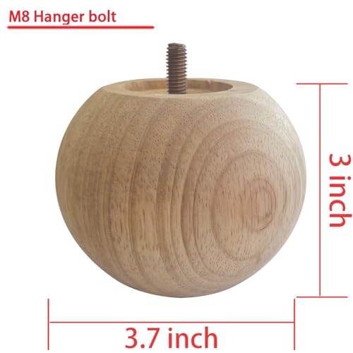 3 Inch Wooden Sofa Legs Solid Wood Sofa Furniture Replacement Legs, Cabinet Legs/Desk/Sofa/Bookcase Legs DIY, with Mounting Plate & Screws Set of 4 (3 inch Unfinished) - size: 3 inch Unfinished