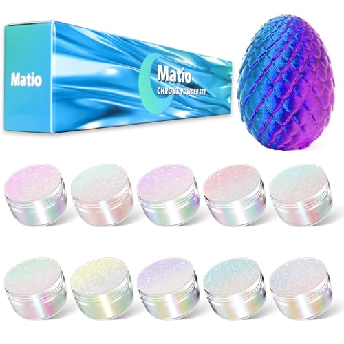 Matio Chameleon Mica Powder 10 * 5g White Chrome Powder Pearlescent Effect - color: 10 Colors White