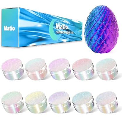 Matio Chameleon Mica Powder 10 * 5g White Chrome Powder Pearlescent Effect - color: 10 Colors White