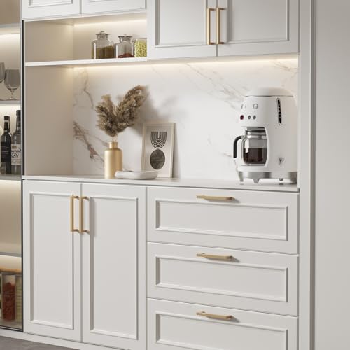 Goldenwarm 25 Pack 3 Inch Champagne Bronze Cabinet Pulls Square Handles - color: Champagne Bronze, size: 3in Hole Centers