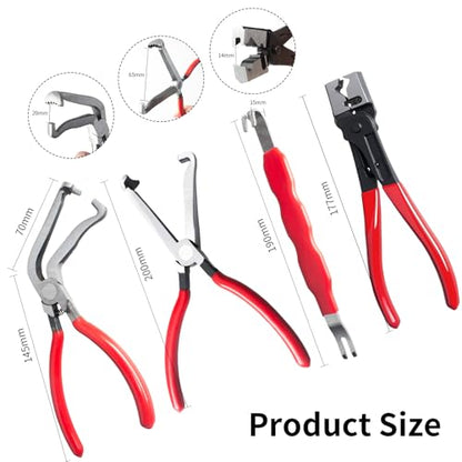 4 Pieces Electrical Disconnect Pliers for Cars, Automotive Electrical Plug Connector Disconnect Tool and Connector Separator and Hose Clamp Pliers - style: Electrical Disconnect Pliers Set 5