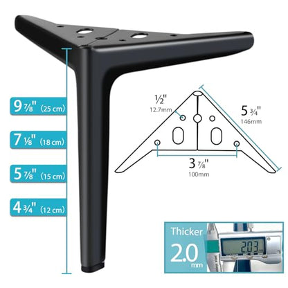 Metal Legs for Furniture Set of 4, Furniture Legs 10 Inch - size: 10 Inch | 25cm