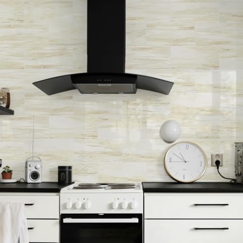 Vamos Tile Peel & Stick Backsplash on Subway Tile,22-Pack 6''x12'',Glossy - color: Eurasian Wood Grain with White Grout