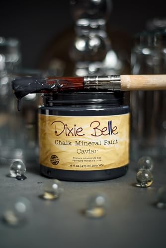 Dixie Belle Paint Company Chalk Mineral Paint - Caviar (4oz) - color: Caviar, size: 4 Fl Oz (Pack of 1)