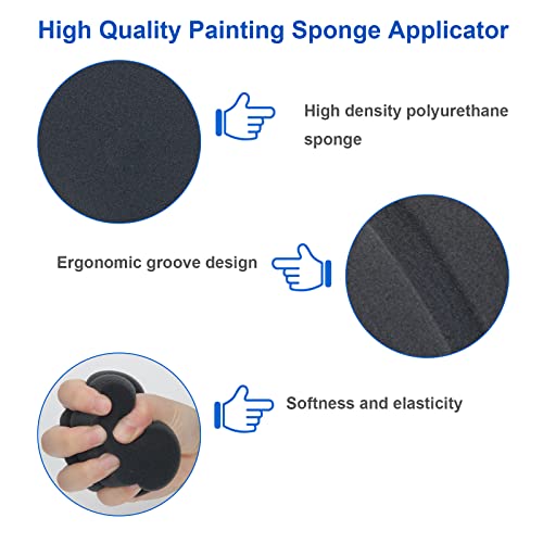 Paint Sponge Applicator 3Pcs, Boyistar Black Detail Painting Sponge - color: Black