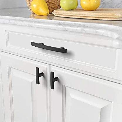 Amerdeco 10 Pack Matte Black 3 Inch(76mm) Hole Centers Kitchen Cabinet Pulls Hardware Kitchen Handles for Cabinets Cupboard Handles Drawer Pulls ZH0003 - color: Matte Black, size: 3"/76MM Hole Center