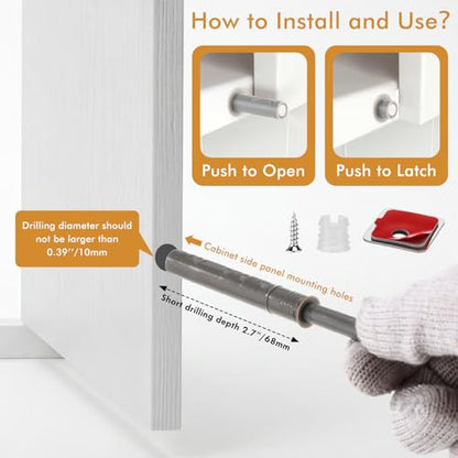 Lounsweer 50 Pack Magnetic Push Latches for Cabinets, Gray Long - color: Gray, size: Long