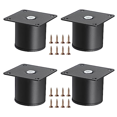 OwnMy 4PCS 2 Inch Stainless Steel Furniture Legs Feet Metal Chair Table Leg - color: Black, size: 2 Inch