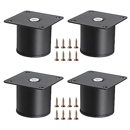 OwnMy 4PCS 2 Inch Stainless Steel Furniture Legs Feet Metal Chair Table Leg - color: Black, size: 2 Inch