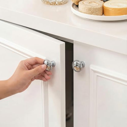 Goldenwarm Polished Chrome Cabinet Knobs, Round Drawer Handles 1-1/4 Inch 10 Pack | Rustproof Single Hole Cabinet Hardware, Solid Zinc Alloy, Screws Included for Cupboard Closet Furniture Upgrade - color: Polished Chrome, size: Knob(1-1/4 In)