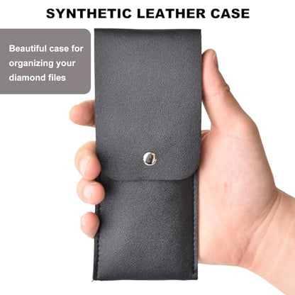 10pcs Mini Steel Needle Files,Packed in Synthetic Leather Case,for high Precision Sanding Work on Wood and Plastic Carving - color: Black