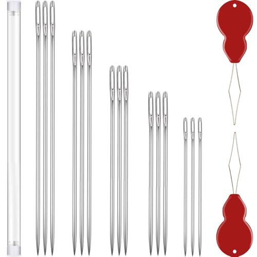 15Pcs 5 Sizes 4‑8 Inch Large‑Eye Extra Long Upholstery Hand Sewing Needles - color: 15Pcs/5Sizes