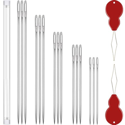 15Pcs 5 Sizes 4‑8 Inch Large‑Eye Extra Long Upholstery Hand Sewing Needles - color: 15Pcs/5Sizes