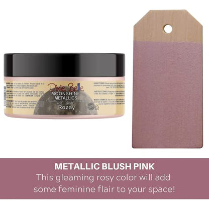 Dixie Belle Paint Company Moonshine Metallics - Rozay (4oz) - color: Rozay, style: 4 Fl Oz (Pack of 1)