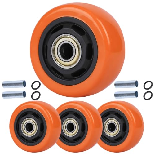 3" Caster Replacement Wheels Heavy Duty Polyurethane 4 Pack Orange - color: Orange, size: 3 inch