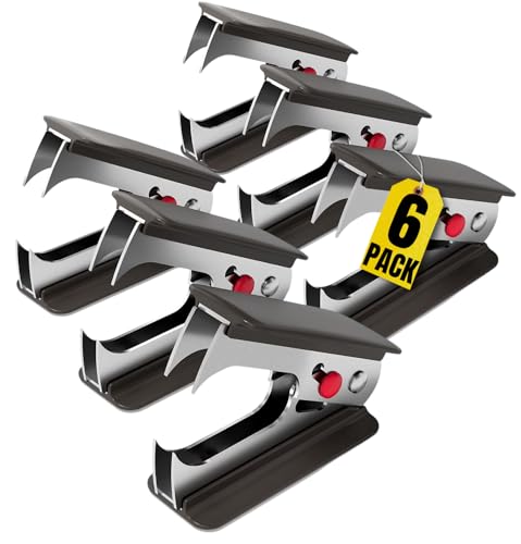 1InTheOffice Staple Remover, Claw Staple Remover, Staple Remover Tool, Black, "6 Pack"