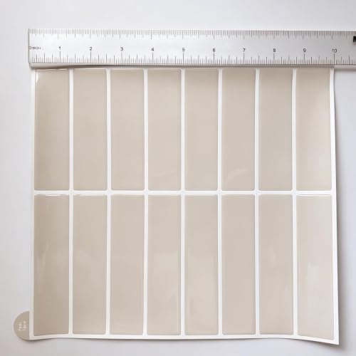 Alwayspon 11.4x9inchx10Pcs 3D Beige Peel and Stick Wall Tile Stickers - color: Beige 2