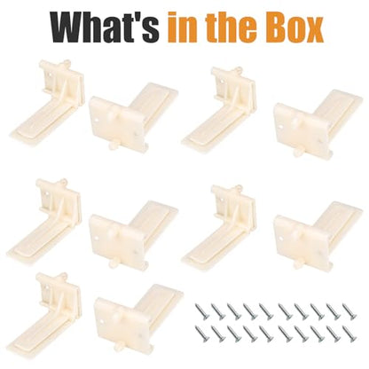 Undermount Drawer Slide Rear Mounting Bracket Socket, Plastic Drawer Track Back Plate Replacement for Face Frame Cabinets & Kitchen Drawers (5Pairs, 10PCS) - color: Creamy white, size: 10