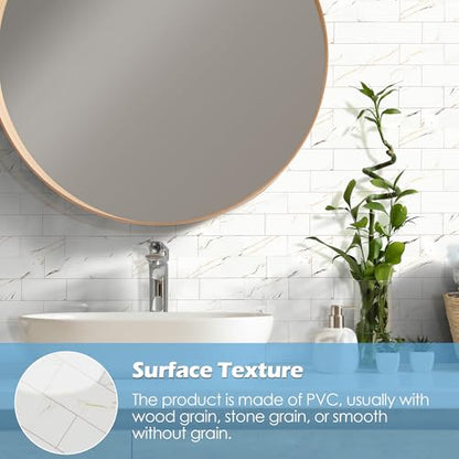 2026 New Upgrade Peel and Stick Backsplash Tile, Peel and Stick 11.34" X 11.57" Wall Tile for Kitchen, Bathroom, Fireplace, Laundry (Polished Carat Gold, 10 Packs) - color: Polished Carat Gold