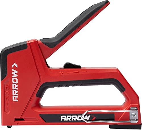 Arrow T501 5-in-1 Manual Staple and Nail Gun, Wire Stapler, and Brad Nailer for Wood, Upholstery, Construction, Insulation, Crafts, Fencing, and Cable, Black/Red - size: (Pack of 1)