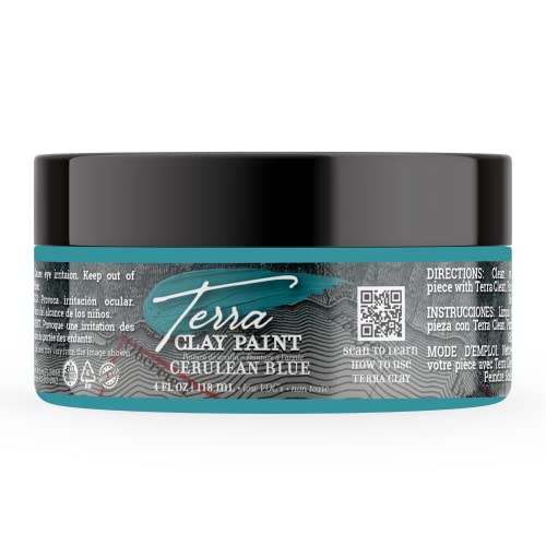 Dixie Belle Paint Company Terra Clay Paint - Cerulean Blue (4oz) - color: Cerulean Blue, size: 4 Fl Oz (Pack of 1)