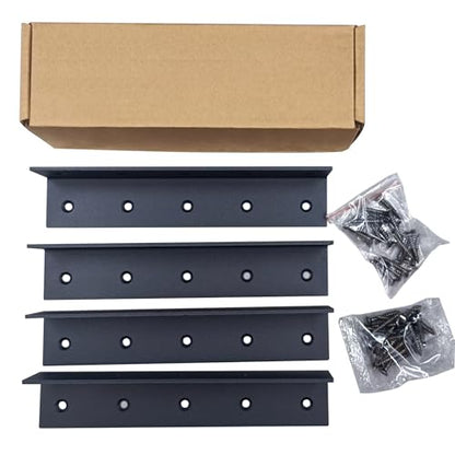 8" x 1.5" x 1.5" L Brackets Heavy Duty, Large Iron Corner Bracket Metal Joint, Thickness 2.5mm Including Screws, for Wooden Bookshelf Furniture Cabinet (Black-4PCS) - size: 8" x 1.5" x 1.5" - 4pcs - Black