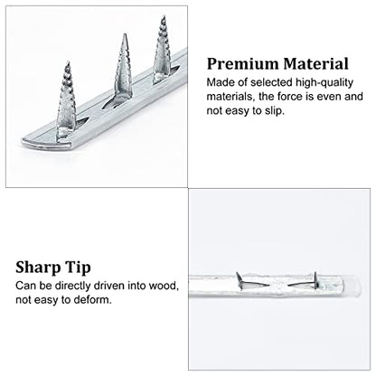 SUPERFINDINGS 20Pcs 15.74x0.44inch Metal Tack Strips Sofa Rack with Nail Iron Bar Fangs Silver Galvanized Sofa Accessories Fabric Reupholstery Supplies for Furniture, Couch, Chair and Sofa