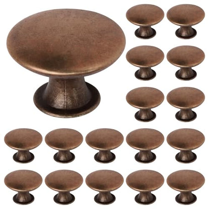 16 Pcs 30mm Antique Red Bronze Kitchen Cabinet Knobs - color: Antique Red Bronze, size: 16 Pcs