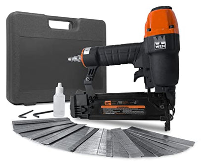 WEN 18-Gauge 3/8-Inch to 2-Inch Pneumatic Brad Nailer Kit with Case and Nails - Compatible with Any Air Compressor (61723K) - size: With Case and Nails