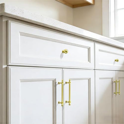 TUNNY 5 Pack Retro Cabinet Handles Brushed Gold 8 Inch/203mm Kitchen Cabinet Pulls, Cabinet Pulls Kitchen Cabinet Hardware Drawer Pulls TU10188 - color: Brushed Gold, size: 8"(203mm)Hole Center-5Pcs