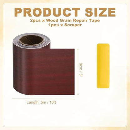 HARFINGTON Wood Grain Repair Tape 3" x16ft Self-Adhesive Repair Patch - color: Walnut, size: 3" x 16ft
