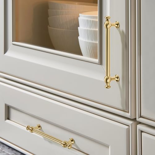 TUNNY 10 Pack Retro Cabinet Handles Champagne Bronze 4 Inch/102mm Kitchen Cabinet Pulls, Cabinet Pulls Kitchen Cabinet Hardware Drawer Pulls TU10188 - color: Champagne Bronze, size: 4"(102mm)Hole Center-10Pcs