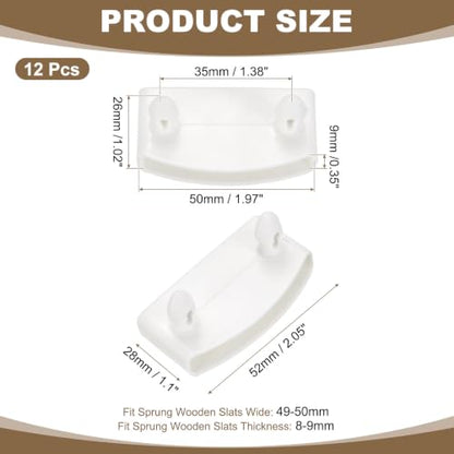 uxcell 12 Pcs 50mm x 9mm Plastic Bed Slat End Caps, Bed Slat Cover White - color: White, size: 50mm x 9mm
