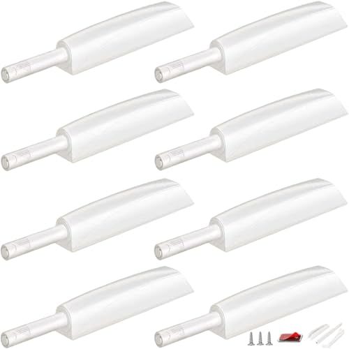 Push to Open Door Latch Cabinet Hardware CBRIVE 8 Pack Magnetic Push Latches & Lock for Hidden Door Magnet Push Release Drawer Pull Tip on Closet Close Touch Locking Strong Pop Out, White - color: White, size: 8 Pack