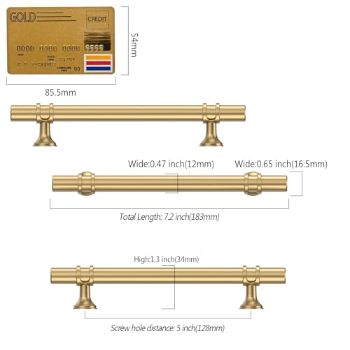 Amerdeco 10 Pack Champagne Bronze Cabinet Pulls 5 Inch(128MM) Hole Centers Kitchen Cabinet Handles Cabinets Hardware Drawer Pulls ZH0050 - color: Champagne Bronze, size: 5"/128MM Hole Center