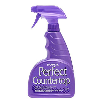 HOPE'S Perfect Countertop Cleaner and Polish 22-Ounce, Streak-Free Multi-Surface Cleaning Spray, Safe on Stone, Laminate, CORIAN, Granite, Quartz, Marble, Pack of 1 - style: 22 Fl Oz (Pack of 1)