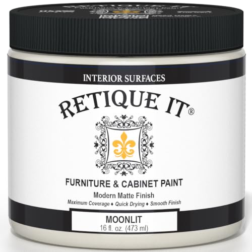 Retique It Furniture and Cabinet Paint - Paint for Cabinets, Dressers, Tables, Doors and DIY Home Decor Projects, Moonlit, 16 oz