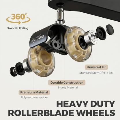 Office Chair Wheels 2" Desk Chair Caster Wheels Smooth Roller Style Quiet for Carpet and Hardwood Floors Universal Fit 11x22 mm Set of 5 Yellow - color: Yellow-Roller-2 Inch