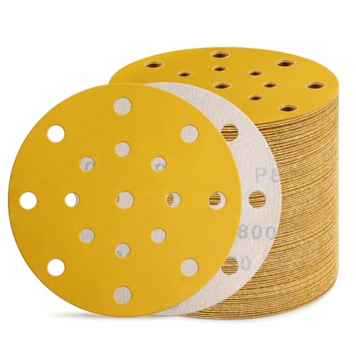 80Pcs 6 Inch Sanding Discs 800 Grit, Hook and Loop Orbital Sandpaper - style: 800Grit-80Pcs