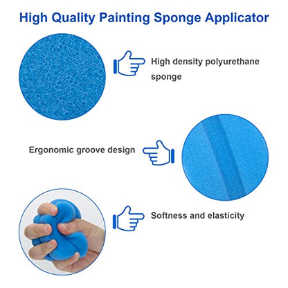 Boyistar Paint Sponge Applicator 3Pcs, Blue Detail Painting Sponge - color: Blue
