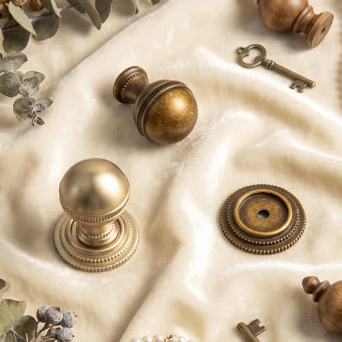 Goo-Ki Cabinet Knobs with Backplate, Champagne Bronze, 6 Pack - color: Champagne Bronze, style: Pearl Cirque Style