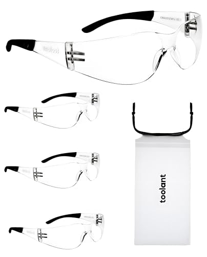 toolant Bulk Safety Glasses with ANSI Z87.1 / UV 400 Standard, Clear and Smoke Grey - color: Clear