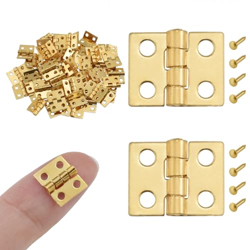 60Pcs Mini Hinges, 270 Degree Rotation Miniature Furniture Hardware