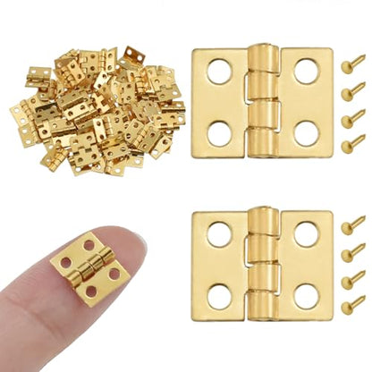 60Pcs Mini Hinges, 270 Degree Rotation Miniature Furniture Hardware