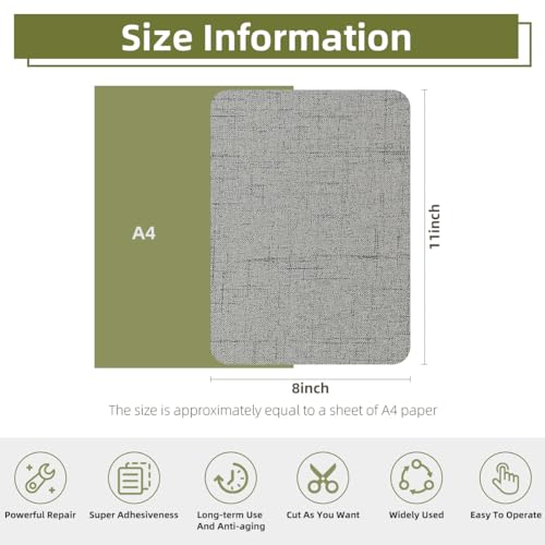 2Pcs Self-Adhesive Linen Fabric Patches, Quick Repair for Sofas, Tents, Car Seats /8" x 11", Flower Grey - color: Flower Grey