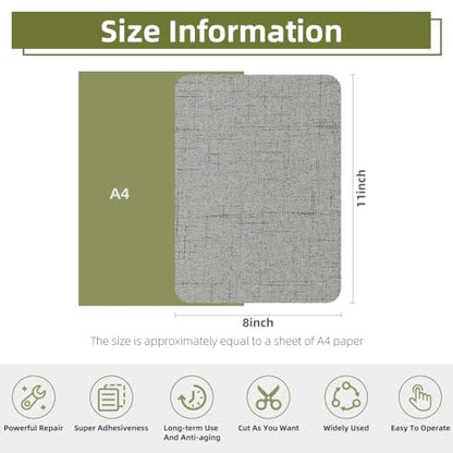 2Pcs Self-Adhesive Linen Fabric Patches, Quick Repair for Sofas, Tents, Car Seats /8" x 11", Flower Grey - color: Flower Grey