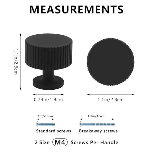 6 Pack Black Cabinet Knobs Dresser Knobs, Kitchen Drawer knobs - color: Black, size: 6 Pack