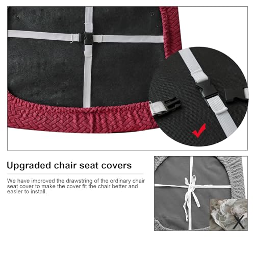 Genina Waterproof Seat Covers for Dining Room Chair Cover Set of 4 - color: Wine Red, size: 15-19in Waterproof