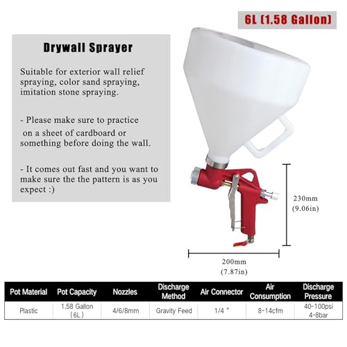 4/6/8mm Nozzles 6L Drywall Texture Painting Sprayer, Staright - color: 2