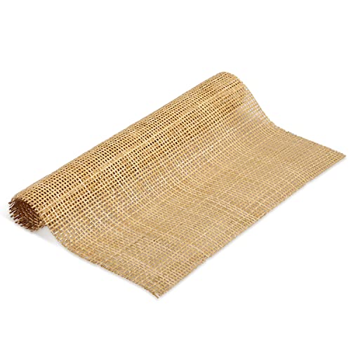 Cane Rattan Webbing Roll, 3.28ft x 15.7inch Woven Open Rattan Mesh Natural Rattan Webbing for Caning Projects Square Hollow Wide Rattan for DIY Crafts Cabinet Chair Furniture - size: 3.28ft x 13.8inch